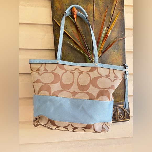 Coach Signature Stripe Tote Bag - Picture 1 of 9